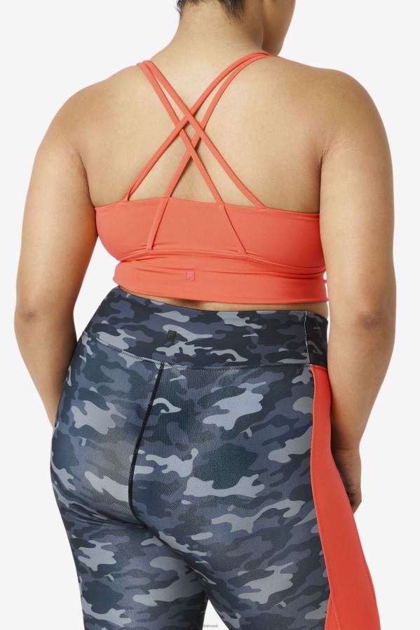 coral quente FILA hot coral uplift cross back sutiã top fila HXJFD1830