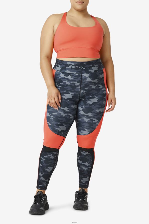 coral quente FILA hot coral uplift cross back sutiã top fila HXJFD1830