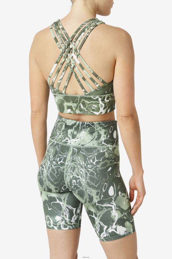 mármore de manjericão FILA sutiã esportivo uplift com gola alta fila basil mármore HXJFD1808