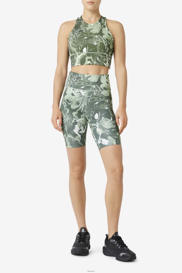 mármore de manjericão FILA sutiã esportivo uplift com gola alta fila basil mármore HXJFD1808