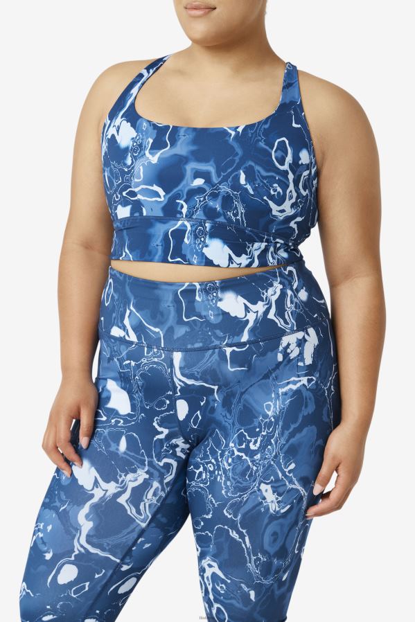 mármore marinho FILA fila uplift cross back bra top azul marinho HXJFD1831