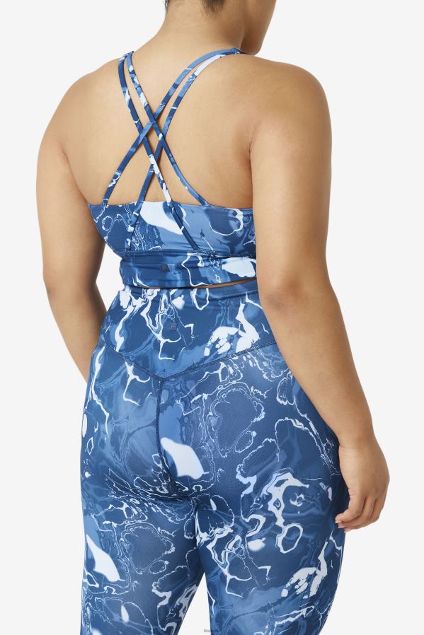 mármore marinho FILA fila uplift cross back bra top azul marinho HXJFD1831
