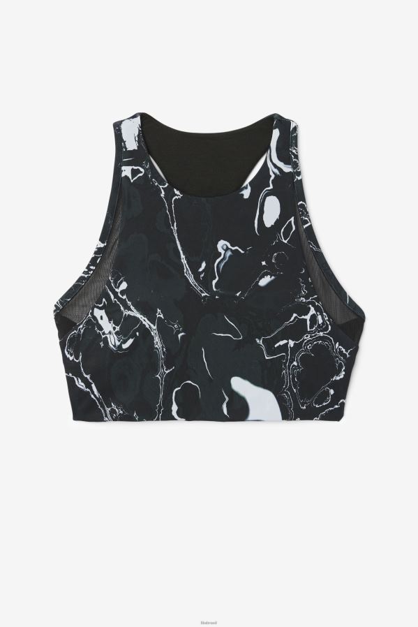 mármore preto FILA sutiã esportivo fila uplift t-back preto mármore HXJFD1795
