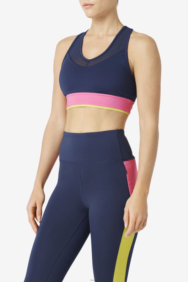 marinha/azaléia/enxofre FILA sutiã uplift racerback top azul marinho/azalea/enxofre fila HXJFD1805
