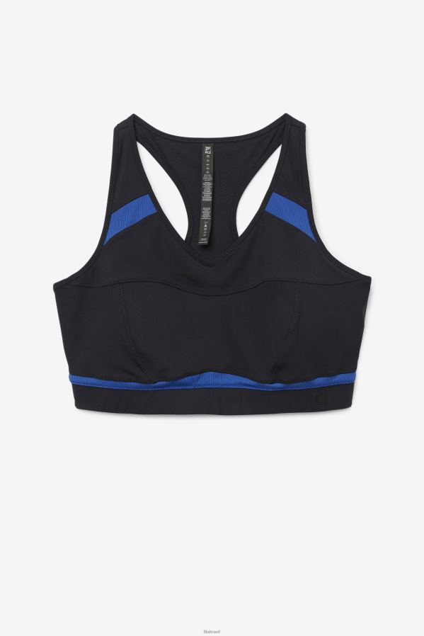peônia preta/marinho FILA sutiã esportivo uplift racerback fila black/navy peony HXJFD1838