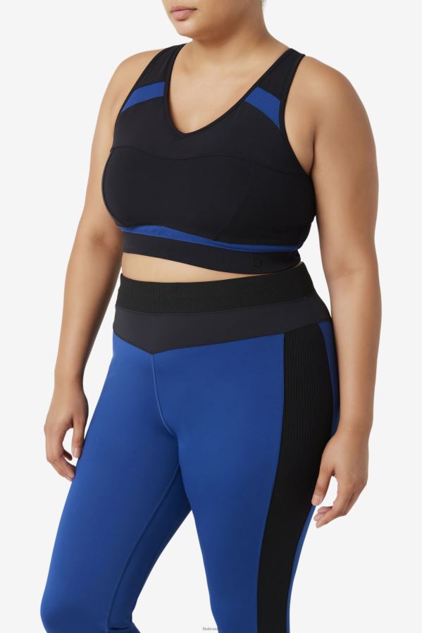 peônia preta/marinho FILA sutiã esportivo uplift racerback fila black/navy peony HXJFD1838