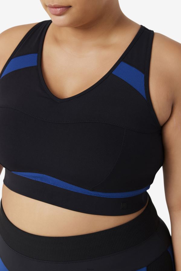 peônia preta/marinho FILA sutiã esportivo uplift racerback fila black/navy peony HXJFD1838
