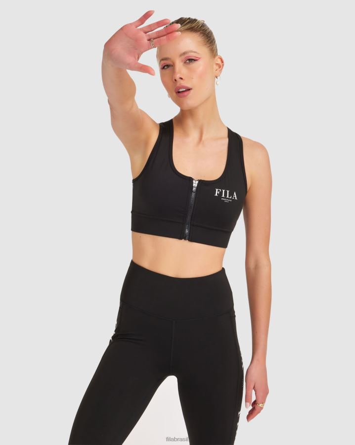preto FILA sutiã fila elektra feminino preto HXJFD2851