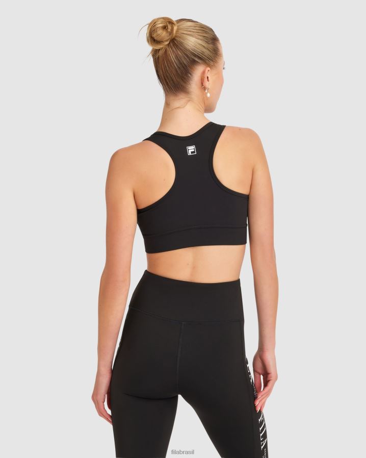 preto FILA sutiã fila elektra feminino preto HXJFD2851