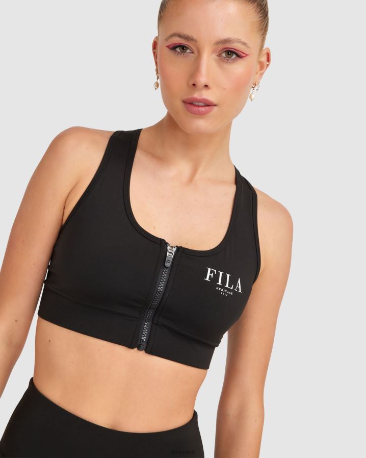 preto FILA sutiã fila elektra feminino preto HXJFD2851